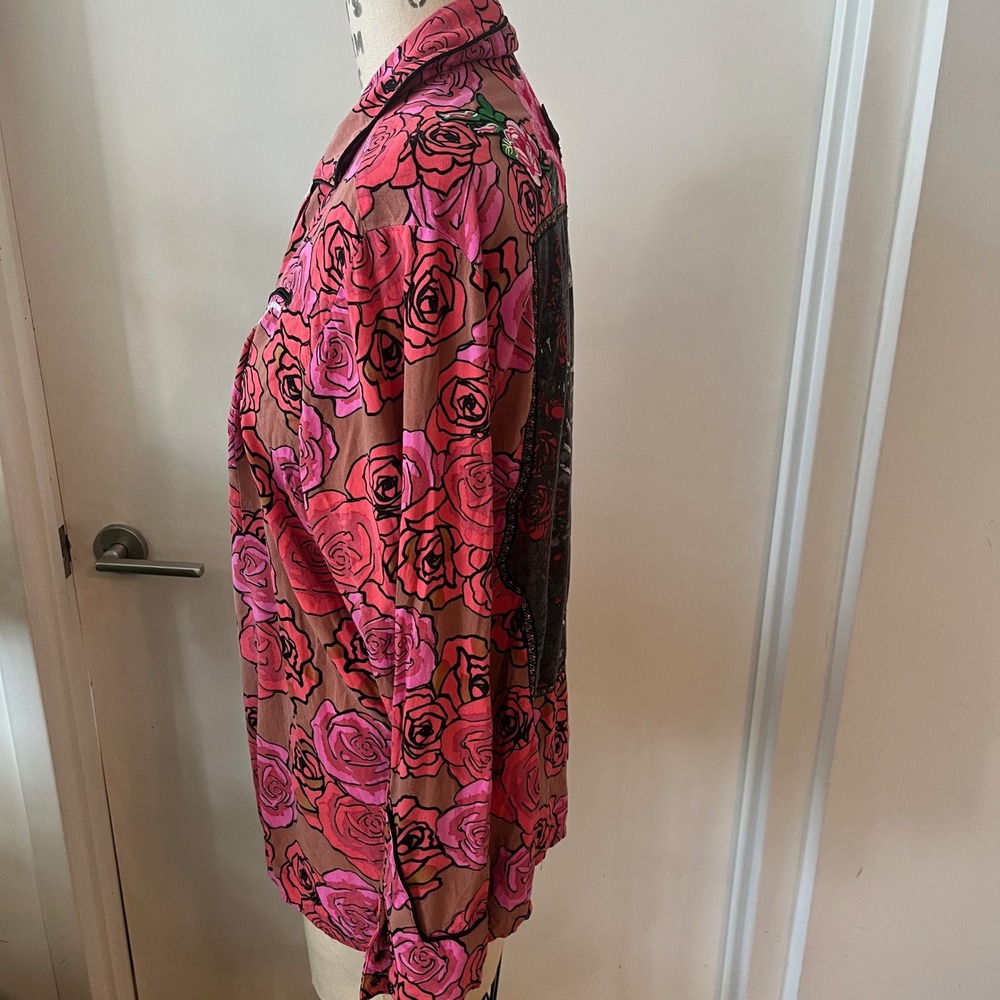 VTG WRANGLER Grateful Dead Bertha Rose Skull Custom  Button Down Size XL - Picture 3 of 11